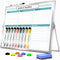 Dry Erase White Board with Stand, Double-Sided Weekly 12x16 inch, 10 Markers, 6 Magnets, Portable for Office
