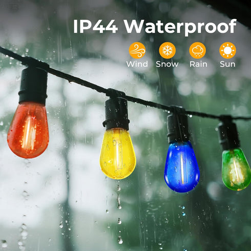 24 Pack S14 Bulbs, 1W Bulbs E26 2200K, Dimmable, GvvooHome Colored LED String Light Plastic Shatterproof Replacement