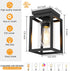 E26 Baocuz Semi Flush Mount Ceiling Light Fixture, Black Metal Frame Porch Ceiling Light Fixture with Clear Glass Shade