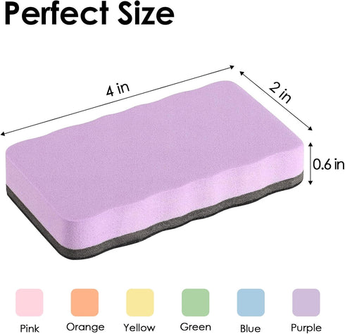 MaxGear Whiteboard Erasers, 8 Pack Magnetic Dry Erase Erasers, Bulk for Classroom, Office, Home (6 Pastel Color Set)