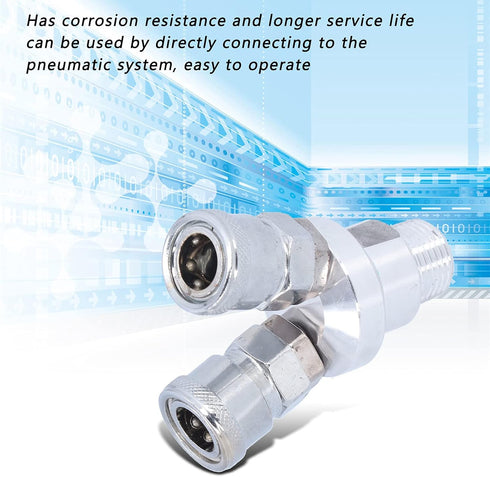 Garosa C-type Quick Connector Air Splitter, Two Way Pneumatic Fittings for Construction Machinery