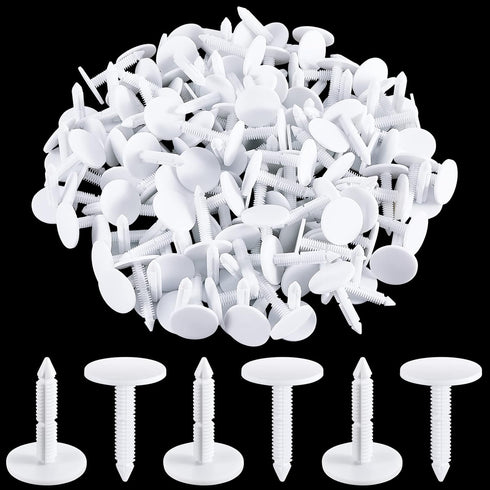 1 3/8 '' Vapor Barrier Christmas Tree Fasteners for Crawlspace Covers, White Push Plastic Foam Board (150 Pcs)