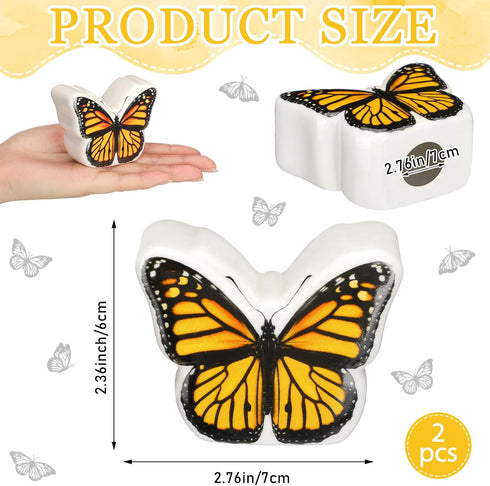 2 Pack Honeydak Toilet Bolt Caps Decorative Butterfly Toilet Bolt Screw Covers Cute Ceramic Bathroom Decor Fun Themed