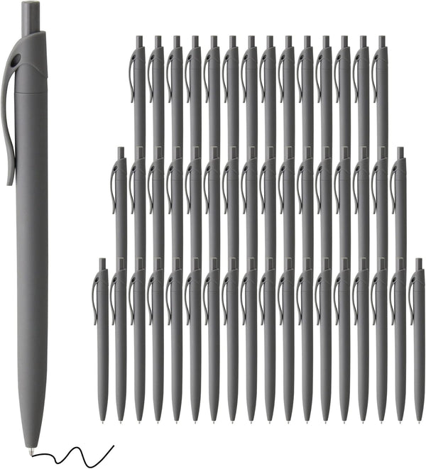 Pens Bulk, 50 Pack No Bleed Black Click Pens, Wholesale Retractable Ballpoint Pens, Medium Point, Smooth Ink