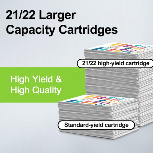 Remanufactured 21 22 Ink Cartridge Replacement for HP 21 XL 22 XL Combo Pack for HP OfficeJet 5610 4315 J3680 DeskJet