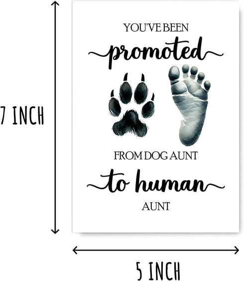 HoHi93Art Promoted From Dog Aunt To Human Aunt Card - Dog - Pregnancy - Announcement - Greeting - Card For Sister