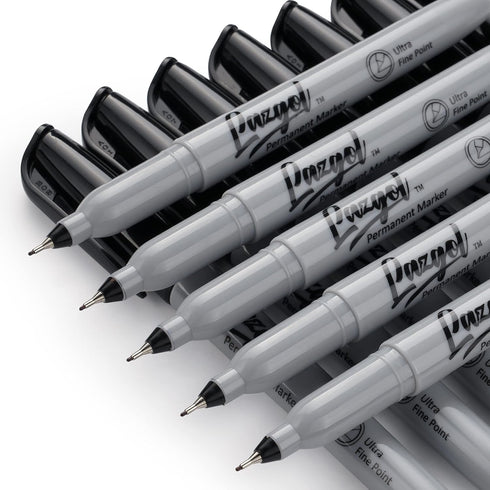 Ultra Fine Permanent Marker Bulk, 32 Pack Ultra Fine Point Black Permanent Marker Set for Doodling, Marking
