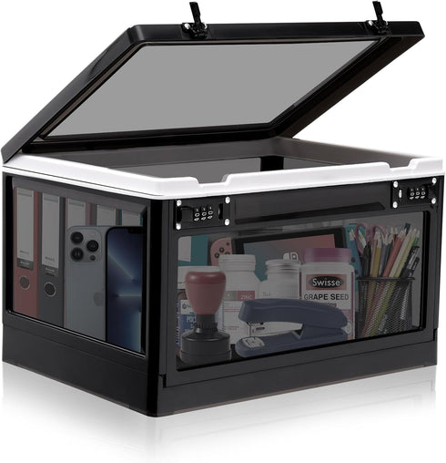 Large Lock Box for Medicine, Personal Items, Phone/Tablet, Childproof First Aid Locked Storage Bin
