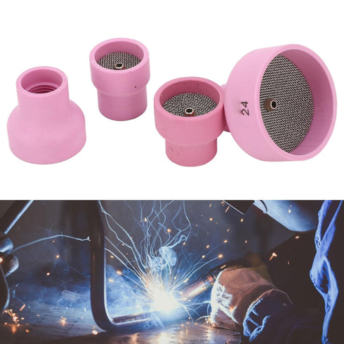 TIG Welding Cup, Ceramic Welding Cup Ceramic TIG Cup Kit Set 12# 14# 16# 24# 2.4mm Center Hole Inner Dia for Welding Equipment