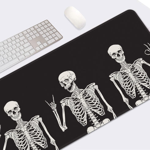Britimes Large Gaming Mouse Pad, Black Skull Non-Slip Desk Pad for Keyboard and Mouse, 31.5 x 15.7 in for Gamer Office