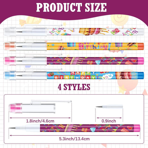Happy Birthday Pencils with Top Erasers Colorful Printed Birthday Pencils Cute Bulk Pencils Classroom Birthday Gifts for Students Kids Teachers Birthday Party Supplies Rewards (100 Pcs) by Maitys