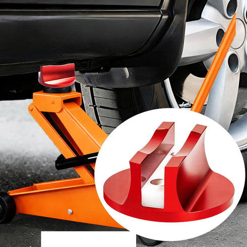 HYICO 2PCS 2.85" Pinch (Red-2PCS) Grooved Magnetic Jack Pad Soild Aluminum Thickened,fix the Magnet Pad with Screw