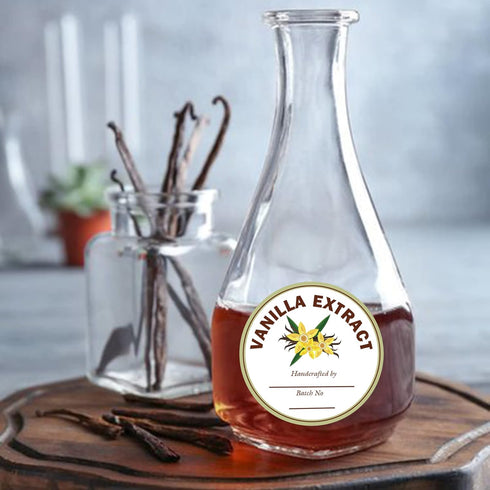 SMARSTICKER 2 inch Vanilla Extract Labels, Round Circle Gloss White Labels for Homemade Vanilla Bottles (250pcs)