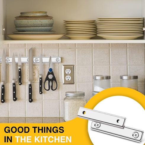 8 Pack 45Lbs 40x13.5x5mm,Silver DIYMAG Cabinet Door Magnets, Magnetic Door Catch, Drawer Magnet Catch, Strong Magnets