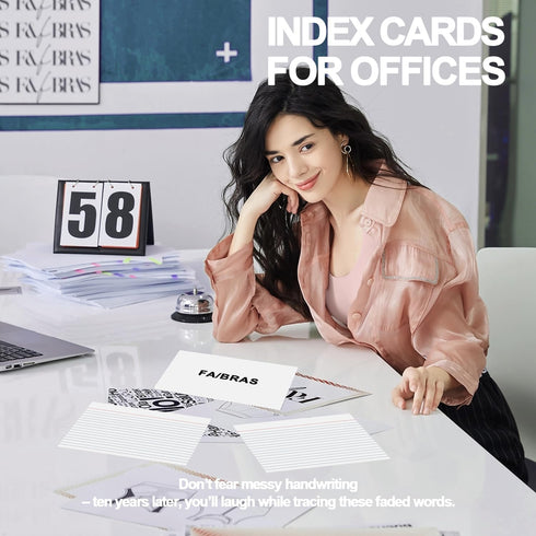 5x8 Inch 120 Count, 5x8 5 8 5 8 Index Cards - Ruled Index Flash Cards for Studying, White Lined Index Note Cards