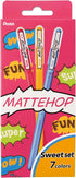 Pentel Matte Hop Sweet Color Ballpoint Pen, 7 Colors, K110-V7STB