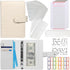 Budget Binder with Zipper Envelopes - Crocodile Pattern Leather Money Organizer, A6 Bill Binders with Pockets, Beige