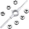 JONMON 8 Pcs Metric Die Set, Screw Die & Adjustable Wrench Holder with M3-M12 Dies for Home DIY, Garage