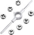 JONMON 8 Pcs Metric Die Set, Screw Die & Adjustable Wrench Holder with M3-M12 Dies for Home DIY, Garage