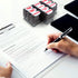 Self Inking Rubber Stamp - Refillable Red Ink Preinstalled, (9/16" x 1-1/2") (Cancelled)