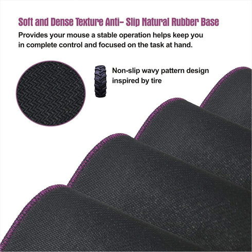 Durable Stitched Edge Mouse Pad, Small Laptop Mat with Non-Slip Rubber Base, Washable Premium-Textured