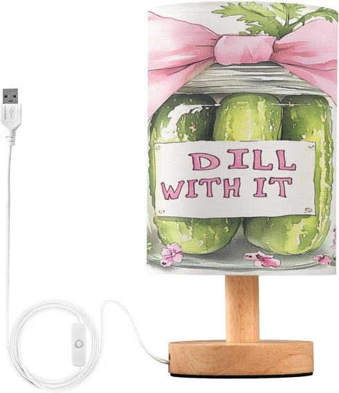 LFICRTAN Table LED Lamps Watercolor Cute Pickle Jar Bedroom Night Light Bedside Lamps
