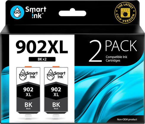 Smart Ink Compatible Ink Cartridge Replacement for HP 902XL (Combo Pack: 2 Black) for OfficeJet Pro 6978 6968