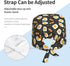Nurse Scrub Cap Men Women with Buttons - Egg Bacon Leaves Print Soft Comfy Surgical Cap, Adjustable Tie Back Scrub