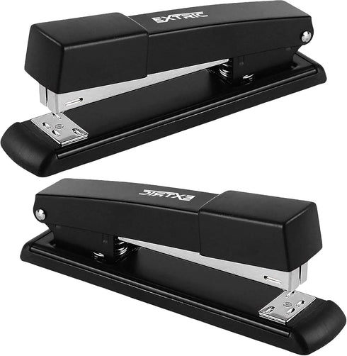 Stapler - 2 Pack Heavy Duty Desk Staplers, Black, 25 Sheet Capacity Office Stapler