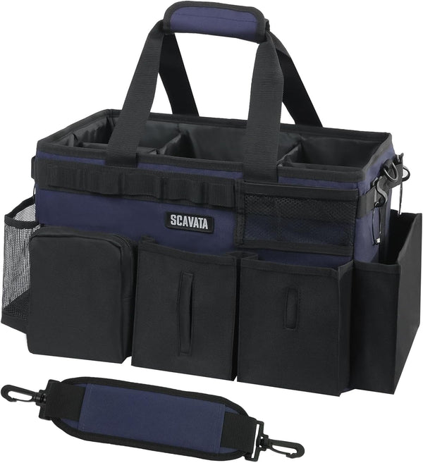 SCAVATA Wearable Cleaning Caddy Bag, Cleaning Caddy Supplies Organizer with Handle &