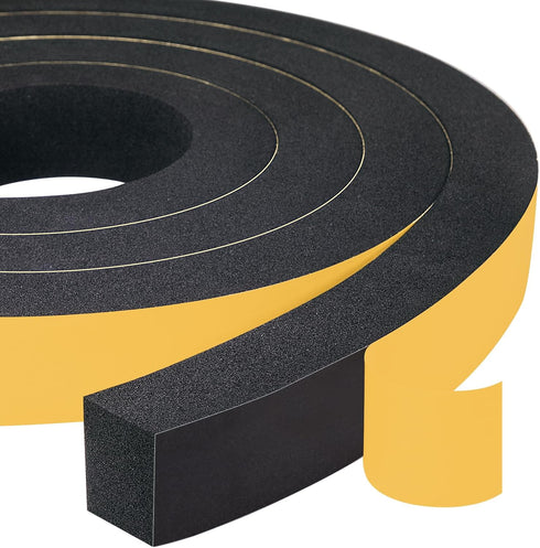 Yotache High Density Adhesive Foam Tape - 2 Rolls 1" W X 3/4", Weather Stripping Gasket Seal, 13 Ft Length
