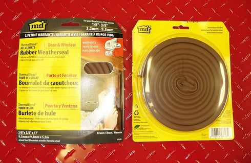 M-D Building Products 43848 All-Climate Thermalblend Weatherseal, Wave Profile, 17 Feet, Brown