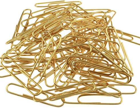 HAHIYO Large Paper Clips, 2 inches Length Gold Paperclips, Vinyl Coated for Bookmark Organizing Home Office School 80