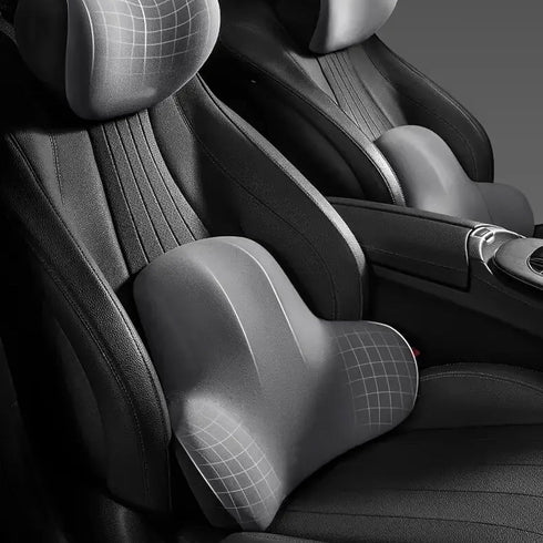 XINAJUND Set Car Lumbar Pillow Neck Support Memory Foam Auto Backrest Protector Waist Back Cushion Seat Headrest Pillow