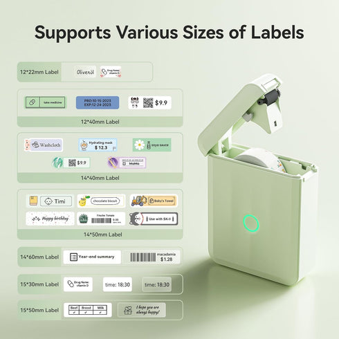 NIIMBOT Label Maker Bluetooth Label Printer, Household Organization D110 Label Maker Machine with Tape, Portable for