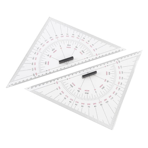 Set Chart Drawing Triangle Ruler, Acrylic Marine Triangle Clear Isosceles Triangle Ruler, Triangular for Nautical