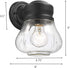 1 9" Transitional Light Textured Black Outdoor Wall Sconce Height