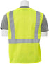 ERB Delta Plus S363P Class 2 Zipper Mesh Vest with Pockets - Hi Viz Lime / 5XL (WEL61653HL5X)