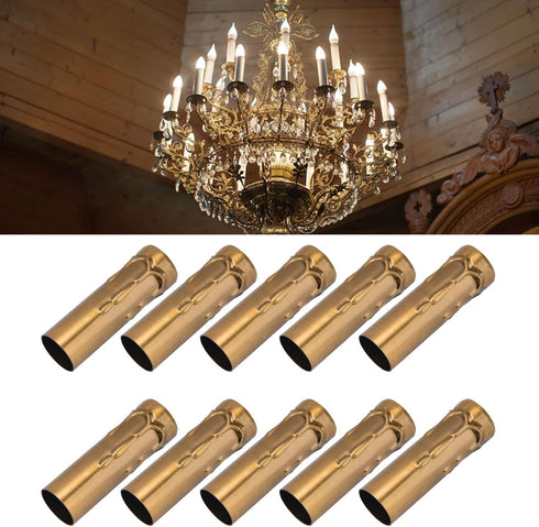 MUNEFE 10Pcs E14 Metal Candle Socket Covers, Candle Lamp Base Tube, Candle Socket Covers for Chandelier Lihtin
