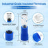 Baomain 100-Pack 0.187" Male Quick Disconnect Spade Connectors, Insulated Blue Terminals, 16-14 AWG, 4.8mm