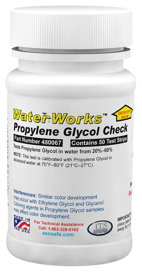 Industrial Test Systems 480067 WaterWorks Propylene Glycol Check Test Strips