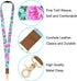 Wisdompro Cute Wrist & Neck Lanyard for Women, Breakaway Lanyards for ID Badges, Car Keys, Wallet - Powder Blue Flower