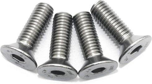 Fullerkreg 18-8 Stainless Steel Hex Drive Flat Head Screw M6 x 1 mm Thread, 25 mm Long, Packs of 25