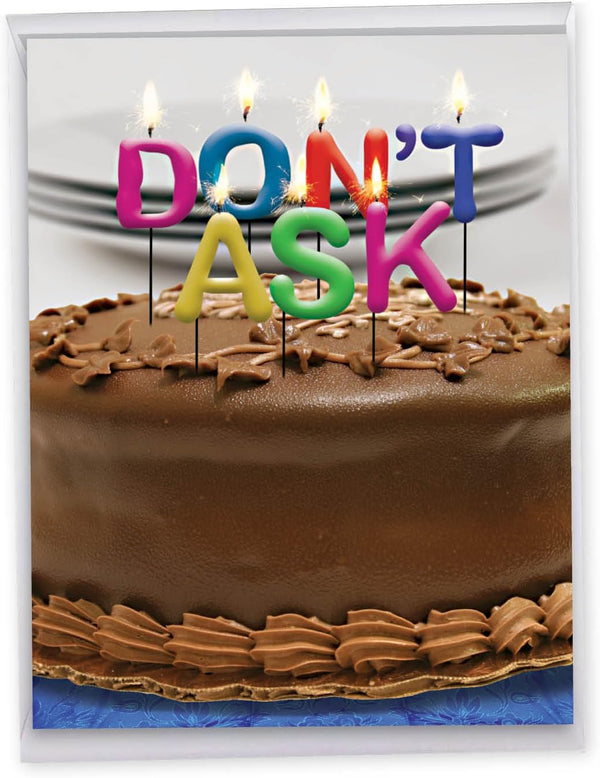 Jumbo Funny Birthday Greeting Card NobleWorks 8.5 x 11 Inch with Envelope for Men and Women (Not actual Candles) J9956