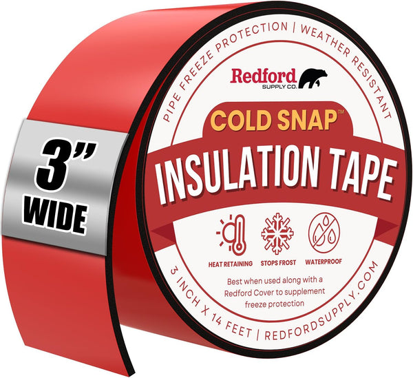 3 Inch Pipe Insulation Tape, Weather Resistant Water Pipe Wrap, Foam Insulation Tape (3 in x 14 ft)