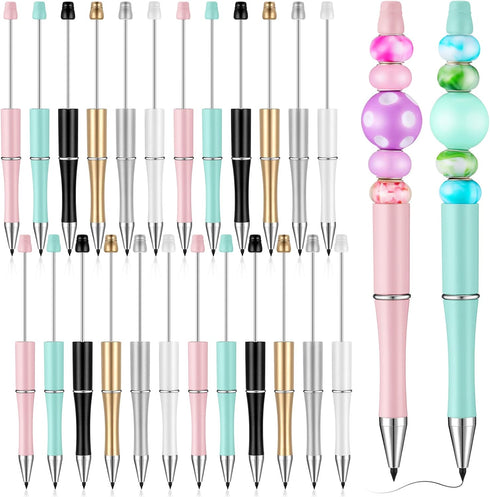 Ctosree 24 Pieces Beadable Inkless Pencil Set, Everlasting Reusable Pencil for Writing and Drawing