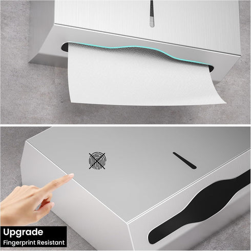 -Commercial Paper Towel Dispenser Wall Mount C Fold/Multi-fold/Tri-fold,Stainless Steel Bathroom Hand Towel Dispenser