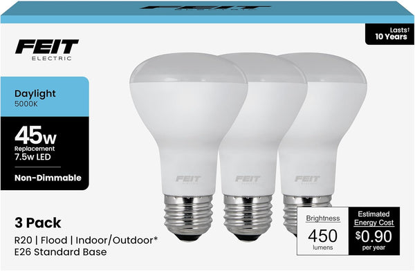 Feit Electric R20 LED Reflector Light Bulb, 45W Equiv., 5000K Daylight, 450