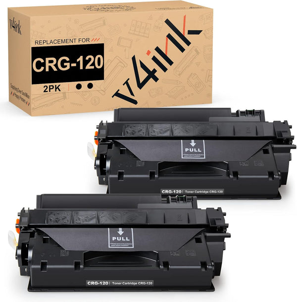 v4ink 2PK Compatible Toner Cartridge Replacement for Canon 120, High Yield Black Ink