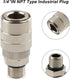 FORNAX 2-Way Straight Air Manifold Splitter with 2 Couplers and 1/4" NPT Male Plug